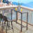 Outdoor Bar Table Patio High Pub Table 55”L Counter Height Table With Waterproof Top And Sturdy Metal Frame For Hot Tub/Poolside/Garden/Balcony/Hallway/Bistro, Rectangle, Black