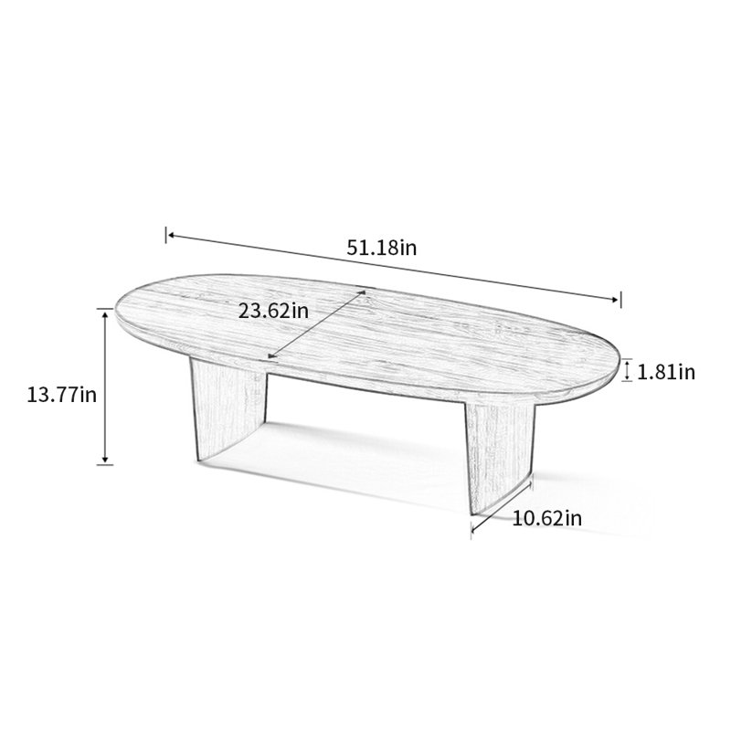 Cream wind log solid wood end table, 13.77" H x 51.18" L x 23.62" W