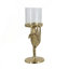Porte-bougie colonne 7,9 x 4 or avec abat-jour ouragan en verre transparent
