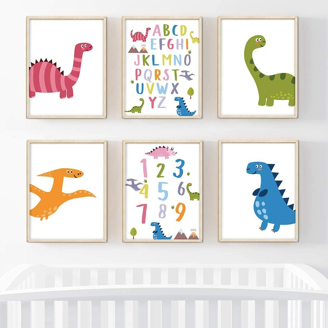 Dinosaurs Alphabet ABC Wall Decals Educational Stickers Nursery Baby Room  Decor