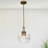 Modern Minimalist Glass Pendant Light, Single Head Hanging Lamp With Warm Light Bulb