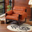 Fauteuil rétro en cuir ciré à l'huile - Confort de type nuage avec mortaise et menuiserie Tenon-1072258242