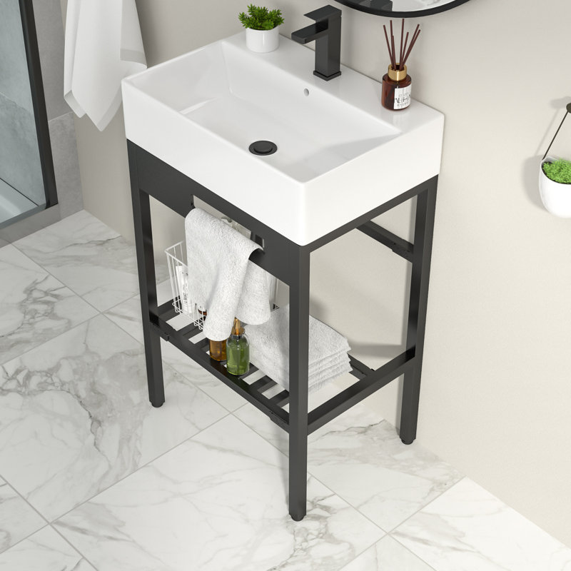 Lavabo de salle de bain mural 24 po x 16,75 po