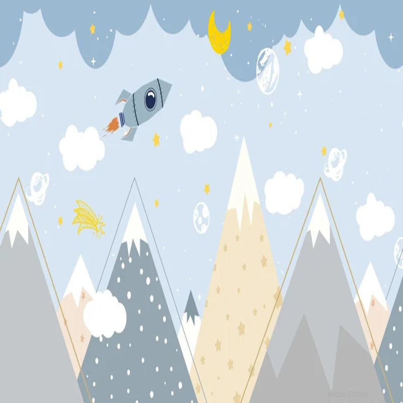 Rocket Adventures Over The Dreamy Mountains, 138" L x 105.96" W