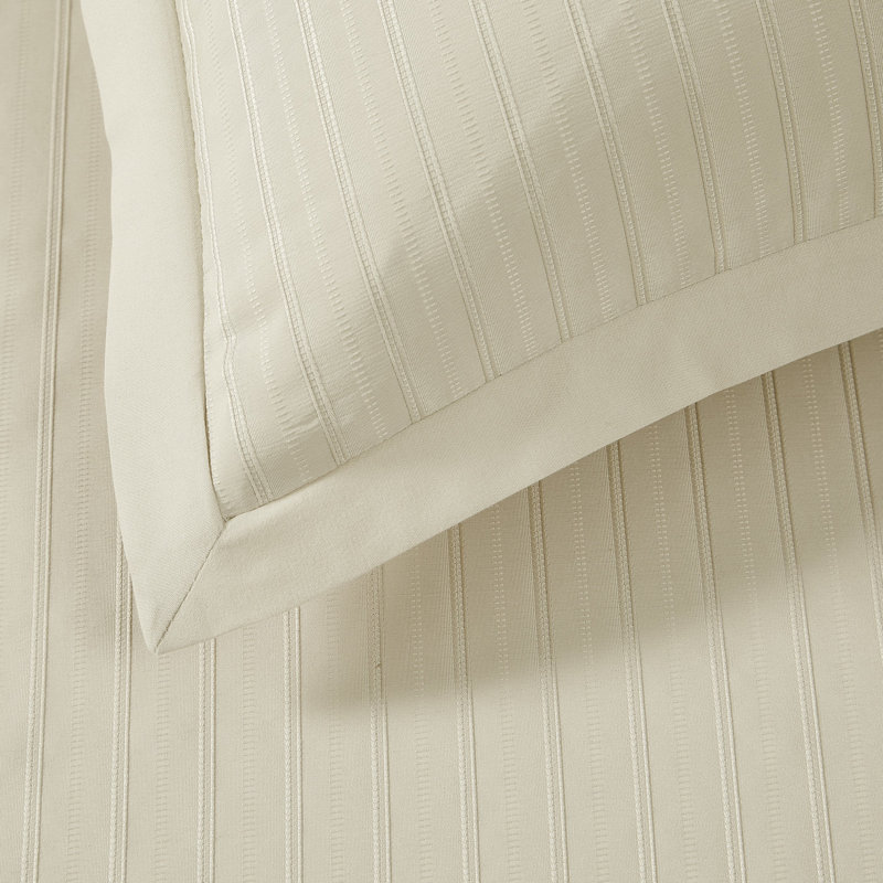 Royal Velvet Olivia Stripe Duvet Set, Queen Duvet Cover  + 2 Standard Shams, Taupe