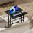 Adjustable Rolling Computer Desk Mobile Tiltable Laptop Tray with Shelf-1637158812