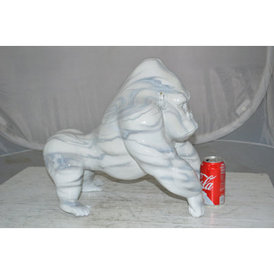 Statue en bronze Brit King moderne - taille: L 15 po x l 13 po x H 17 po.