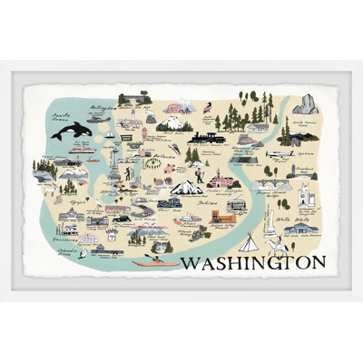 " Illustrated Map Of Washington " by Marmont Hill