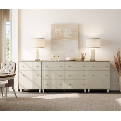 Lysiane 3-In-1 Sideboard Buffet Cabinet With Drawers And Doors For Kitchen Dining Room, 94.4"W X 15.35"D X 32.4"H by Latitude Run