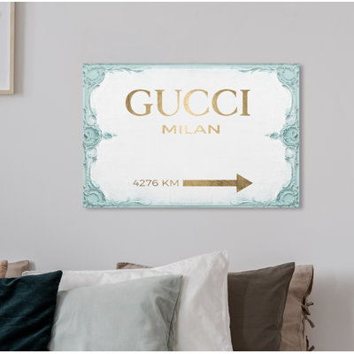«Milan Sign Aqua», art textuel sur toile
