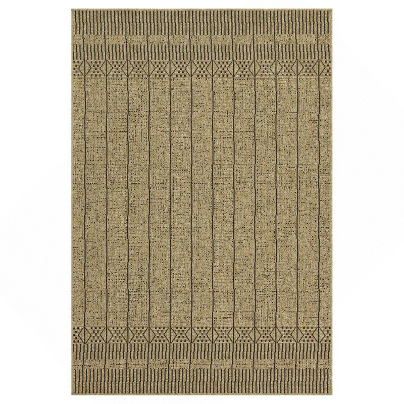 Black Indoor/Outdoor Area Rug, Rectangle 7'10" x 10'3"