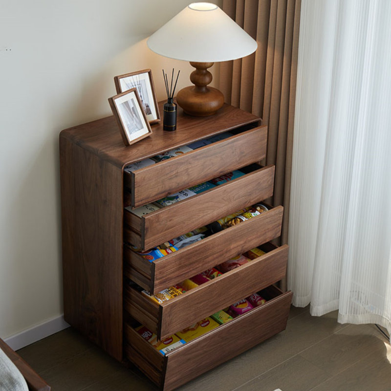 Commode d'appoint simple en noyer noir