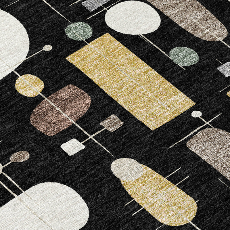 Machine Washable Indoor/Outdoor Juliet ACN2393 Mid-Century Modern Rug, Runner 2'3" x 7'6"