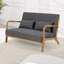 Chaise de loisir avec accoudoirs et pieds en bois massif, canapé d'appoint de style Mid-Century moderne, 2 places-277775363