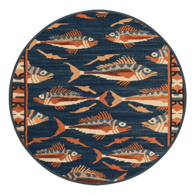 Washable Flying Fish Hawaiian Area Rug