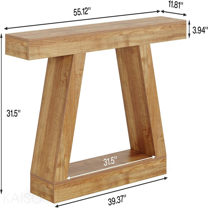 Console, canapé moderne en bois pour le salon - standard, 32.31" H x 63.04" W x 11.82" D, Black, Black, Black