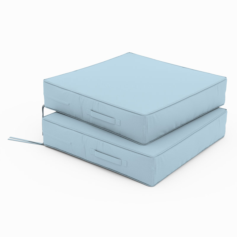 Coussins de siège d'extérieur (ensemble de 2), Bleu ciel, L 18,5 po x P 16 po, 4 pouces