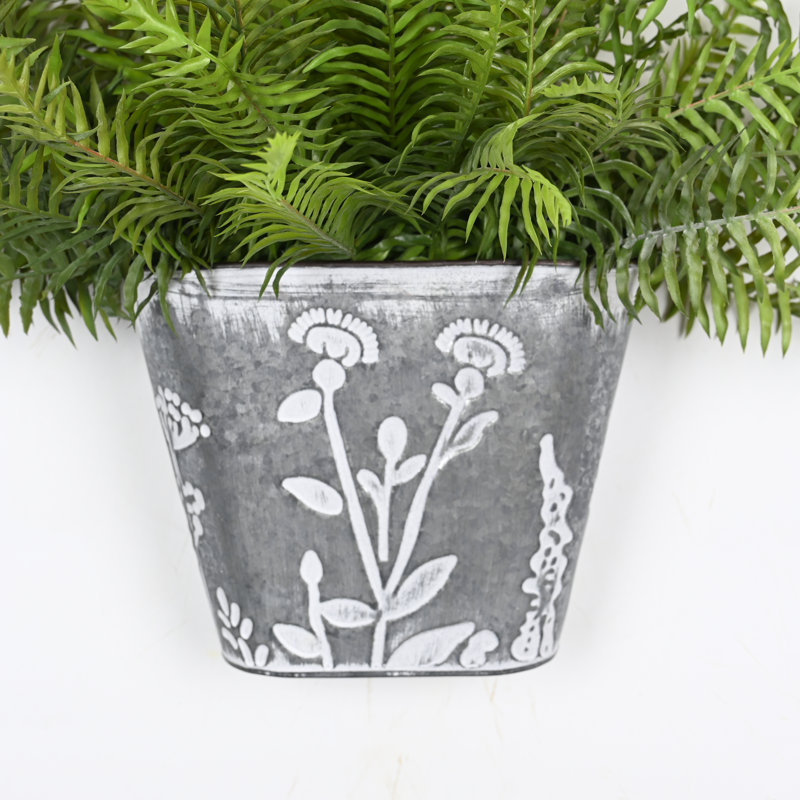 Feuillage de verdure artificiel printemps été avec seau en métal rustique pour décoration murale de porte d'entrée, jets de fleurs en grappe pour centres de table de salle à manger, décoration de fête de mariage pour bureau à domicile