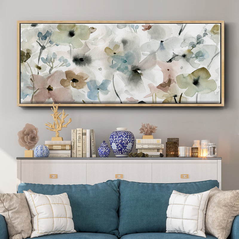 Evening Garden- Framed Canvas, 8" H x 20" W