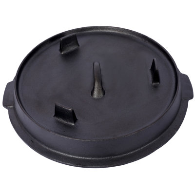 Pre-Seasoned Cast Iron Dutch Oven With Skillet Lid, Outdoor Camping Deep Pot For Camping Fireplace Cooking BBQ Baking Campfire, Leg Base, 4.5 Quart