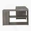 Bureau en L avec tiroirs et tablettes, gris vieilli