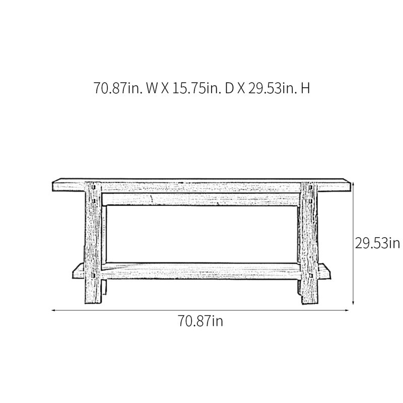 Rural Retro Solid Wood Console Table
