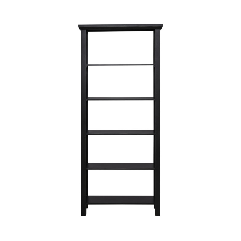 Chouteau 75"H Accent Bookcase w/ Scroll Work, Black