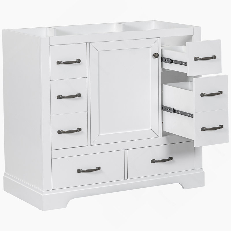 Meuble-lavabo 36 po sans lavabo, base d'armoire seulement, six tiroirs