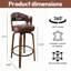 Tabourets de bar pivotants de 66 cm (26 pouces) avec pieds en bois massif et assise en polyuréthane