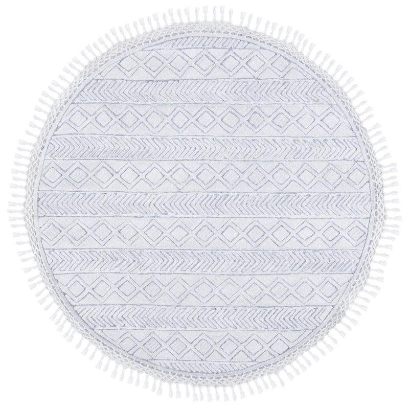 Powell Hand Tufted Performance Geometric Rug, Round 7'