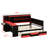 Multi-Functional Gaming Daybed with Desk,  3 Storage Drawers, Built-in Charging Station and Headboard-1940714332-1940714333