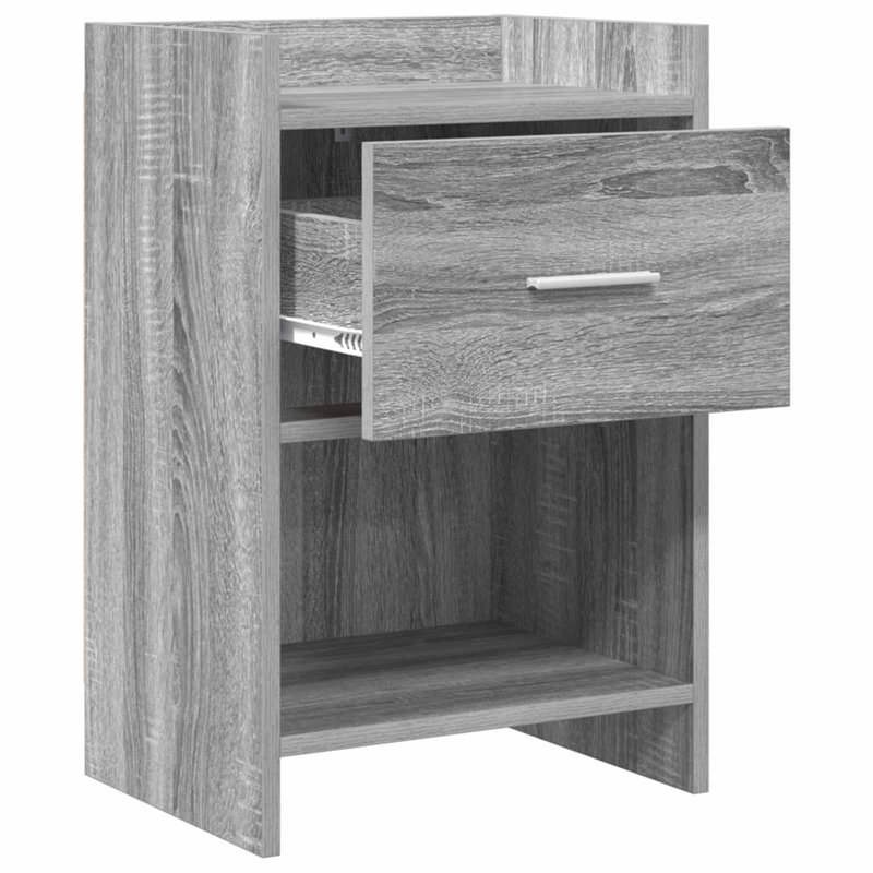 40cm W Composite Bedside Table, Grey Sonoma