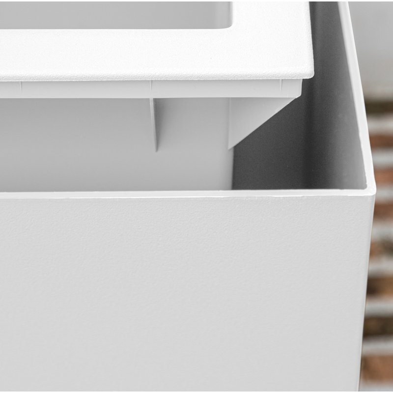Block Series Span Planter, White, 30” H x 38” W x 10” D