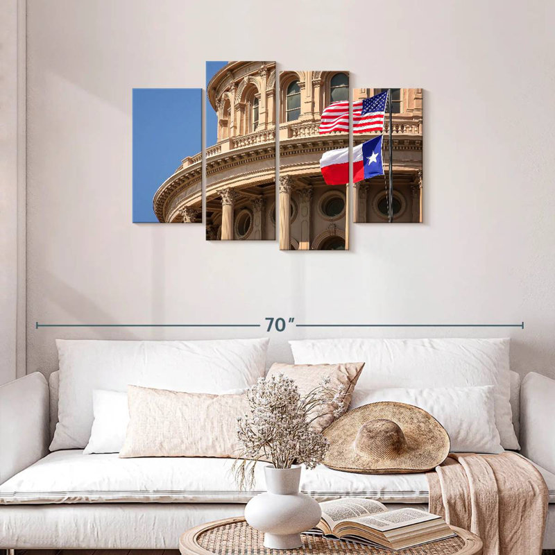 Drapeaux de Nicci au Texas Capitol, H 27 po x l 43 po
