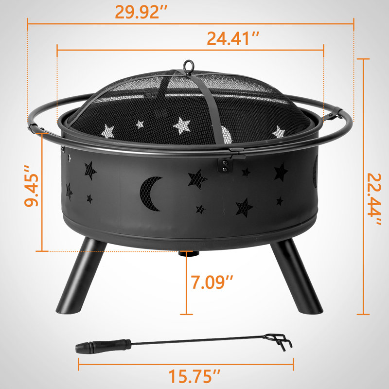 Outdoor 30 In. Alloy Steel Fire Pit