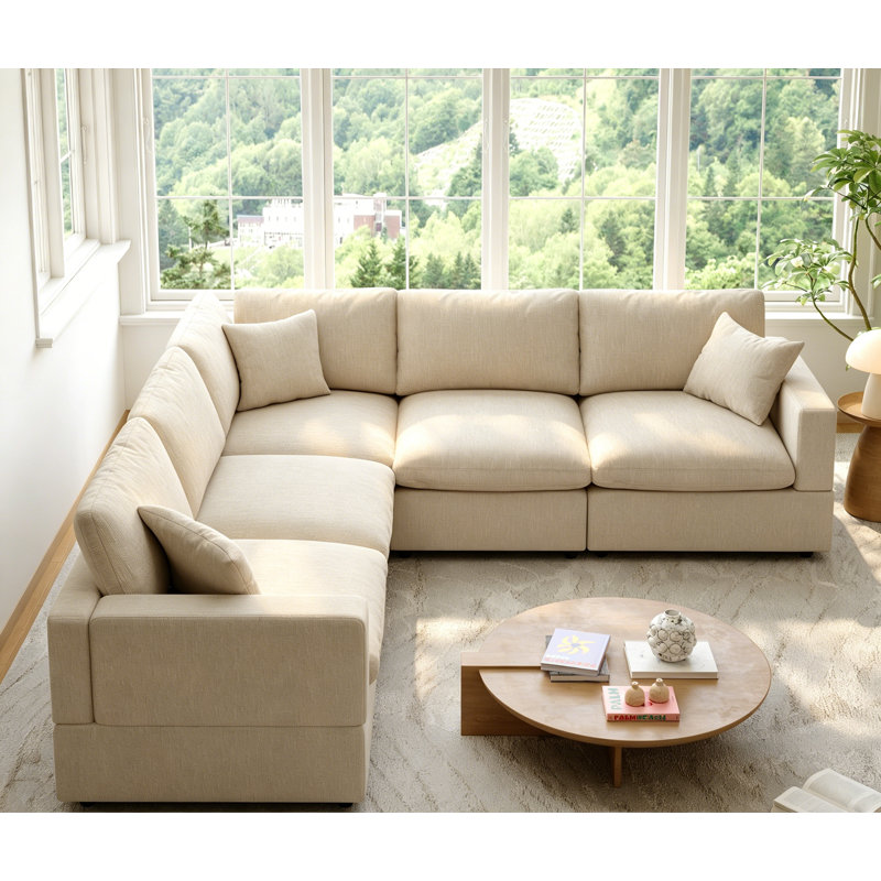 Cloud Couch Modular Sectional Sofa, Deep Seat Convertible Modular Couches For Living Room, Modern Comfy Down Filled Soft Cloud Sectional Sofa