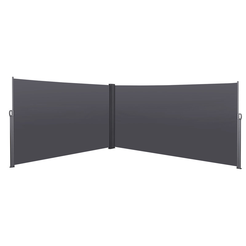 Auvent rétractable latéral, imperméable et bloquant, écran d'intimité pour l'extérieur, porche gris 276 "x 71" imperméable, intime,