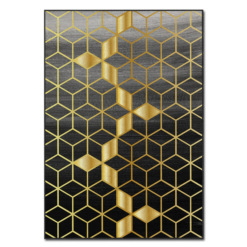 Luxurious Polyester Carpet, 3.3 x 4.6 Feet, 100% Velvet Fabric | 740 g/m², 0.08 in Pile Height | Non-Slip Felt Dot Underside, Laminated Sponge for Comfort | Easy to Clean, Machine Washable at 86°F