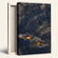 «Charred Wood Cross Section with Amber Resin Patchs», art mural sur toile-133060050