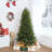Traditional Prelit Artificial Christmas Tree with Warm Lights and Metal Stand, Wide Realistic Tree-1760786250