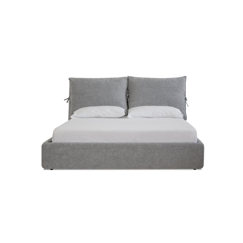 Plume Upholstered Sleigh Bed, King, Heather Gray