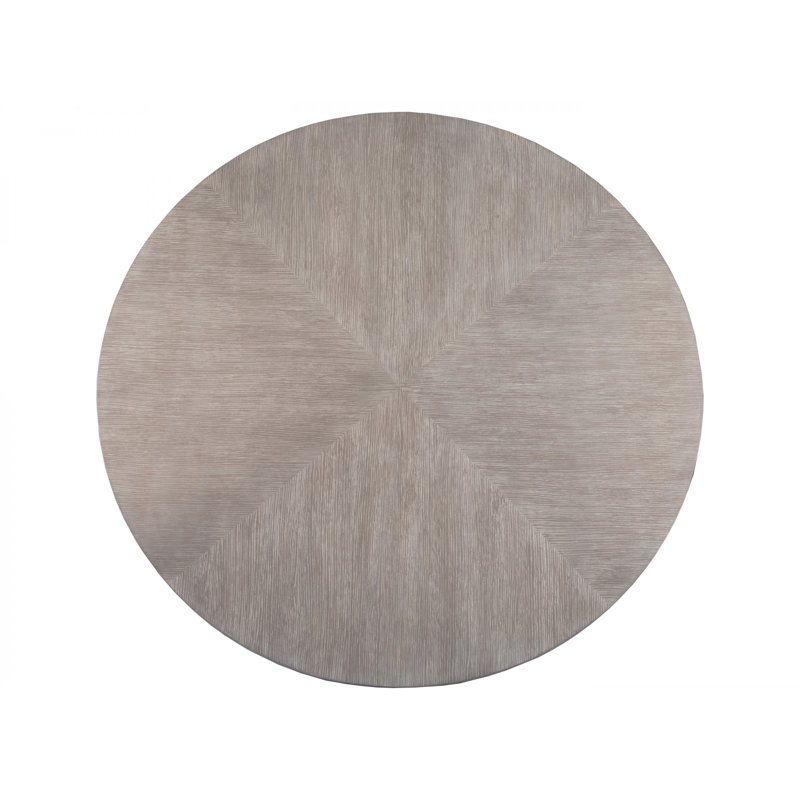 Contemporary 60'' Beige Round Wood & Marble Dining Table
