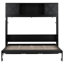 Lit escamotable double avec armoires de rangement, noir