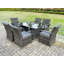 6 - Person Wicker Patio Dining Set with Rectangular Table
