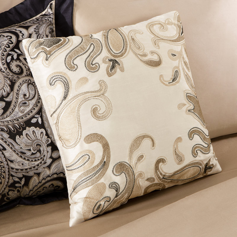 Black and Gold Jacquard Cotton Full Bed in a Bag Set