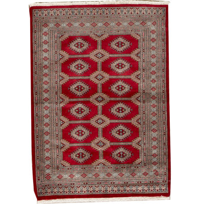 Wool Oriental Area Rug in Red