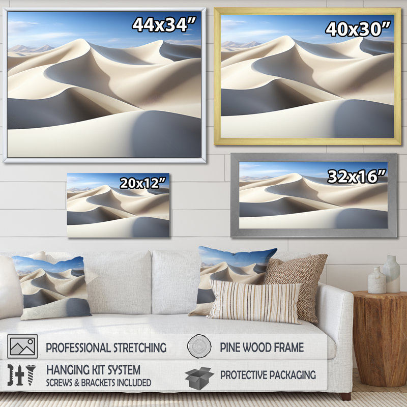 Photo de plage Dune Dreams IV - Paysages, art mural, salon, H 30 po x l 40 po x P 1,5 po, Cadre flottant noir