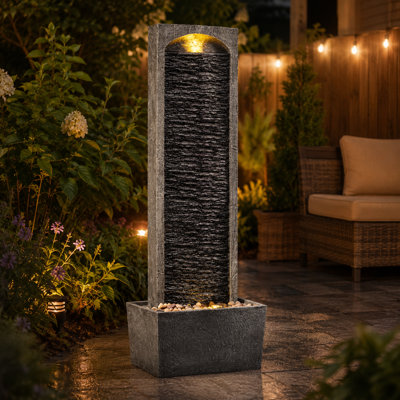 Column Fountain with Lights