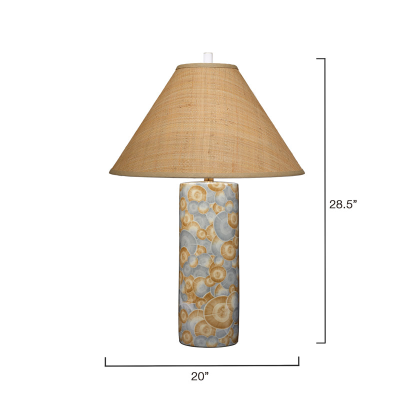 Serene Ceramic Table Lamp with Raffia Shade