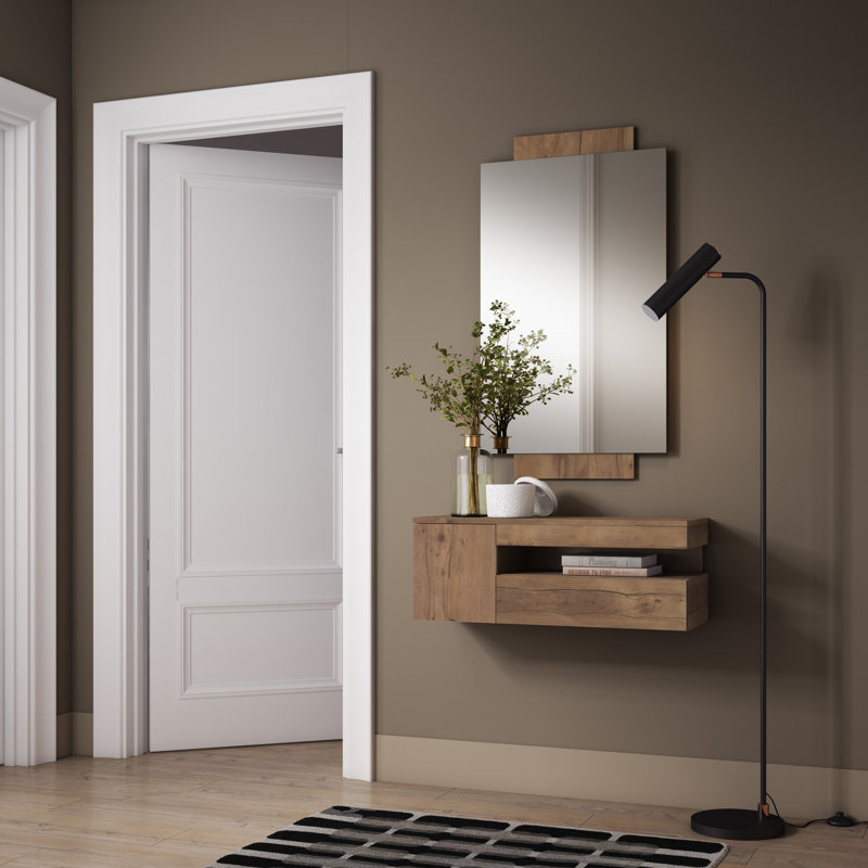 Lindo 2 Piece Floating Shelf, Brown